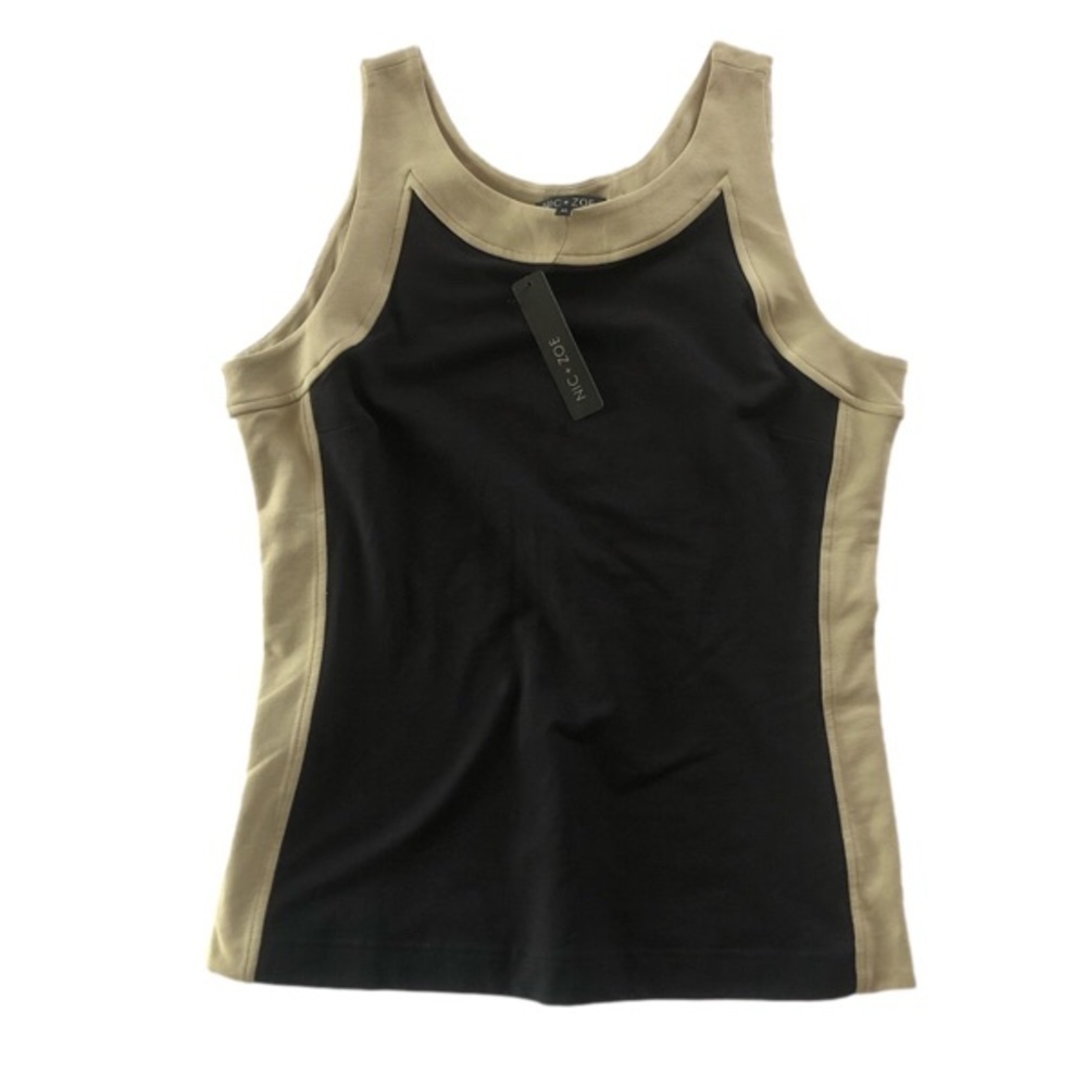 NWT Nic+Zoe Colourblock Black and Tan Tank